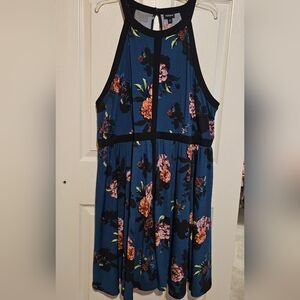 Torrid Teal Floral Sleeveless Dress Torrid sz 4